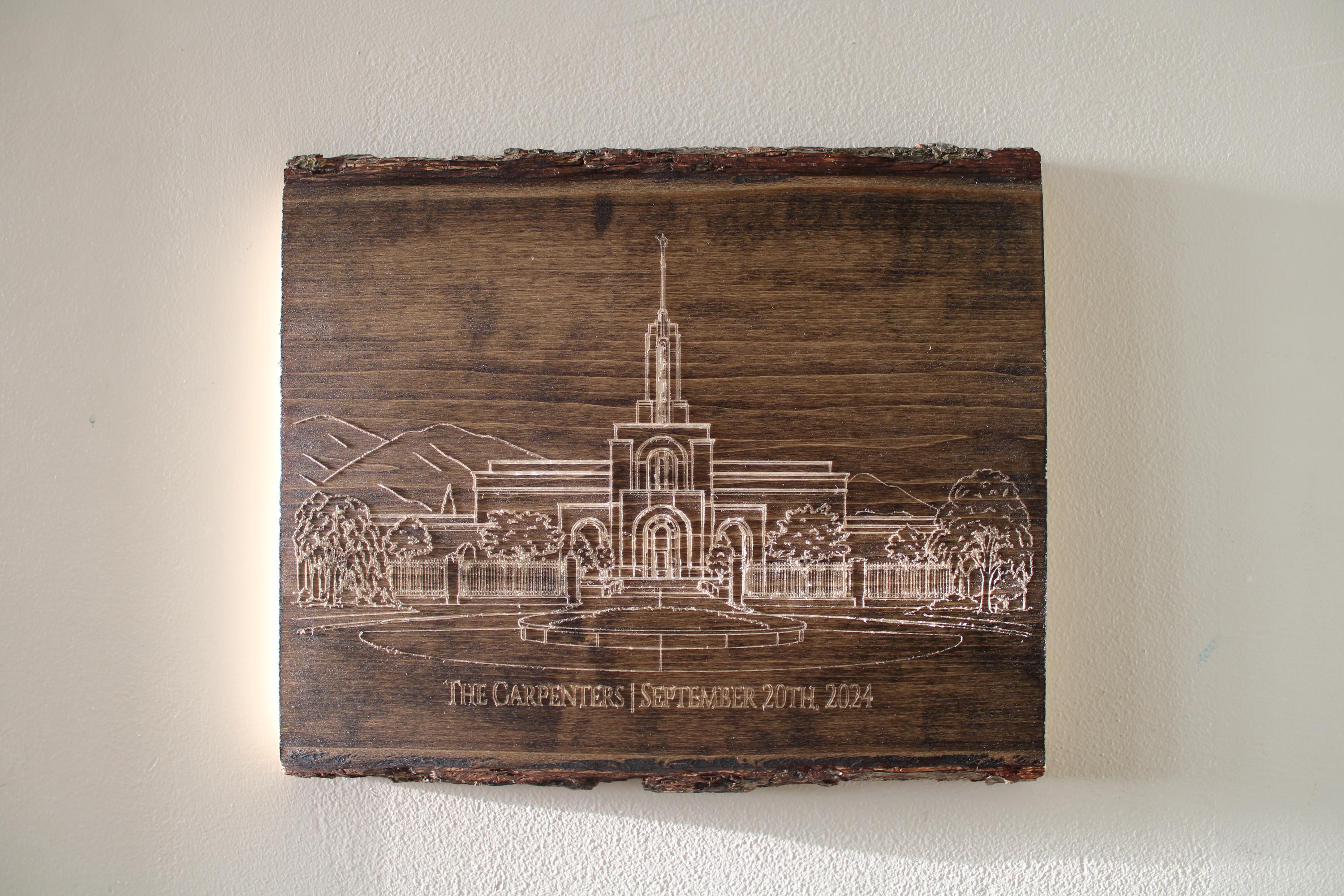Custom Live Edge Wood Engraving