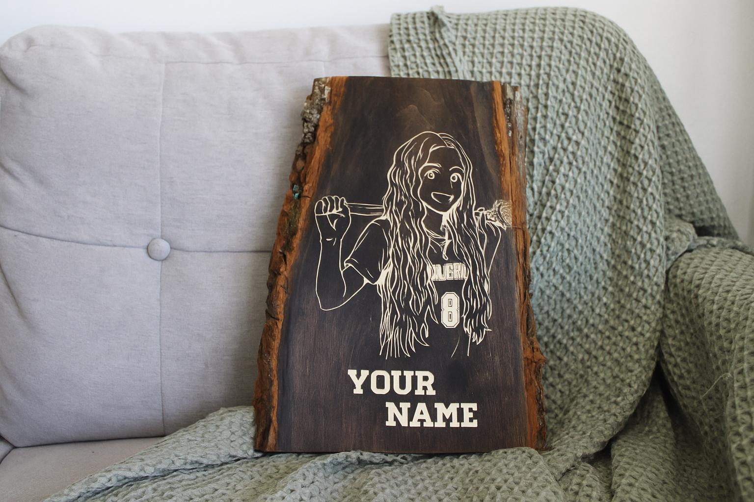 Custom Live Edge Wood Engraving